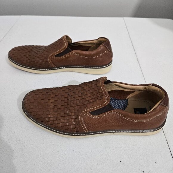 Johnston & Murphy Mens McGuffey Brown Woven Slip-On Shoes Sz 8.5M Leather Preppy main image 7